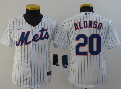 Youth New York Mets #20 Pete Alonso White Cool Base Jersey