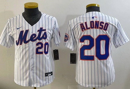 Youth New York Mets #20 Pete Alonso White Limited Jersey