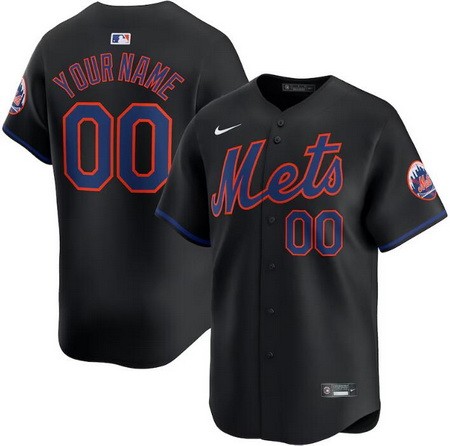 Youth New York Mets Customized Black Limited Jersey