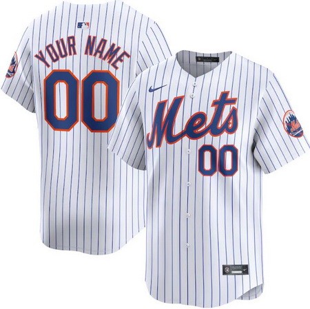 Youth New York Mets Customized White Limited Jersey