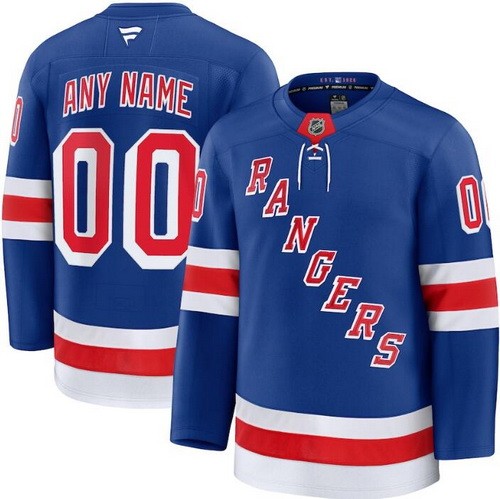 Youth New York Rangers Customized Blue Fanatics Authentic Jersey