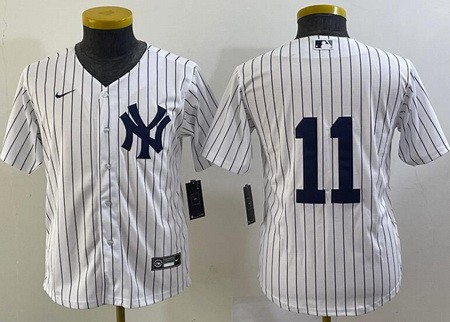 Youth New York Yankees #11 Anthony Volpe White Cool Base Jersey