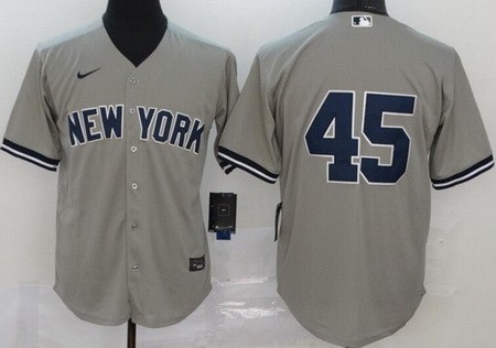 Youth New York Yankees #45 Gerrit Cole Gray 2020 Cool Base Jersey