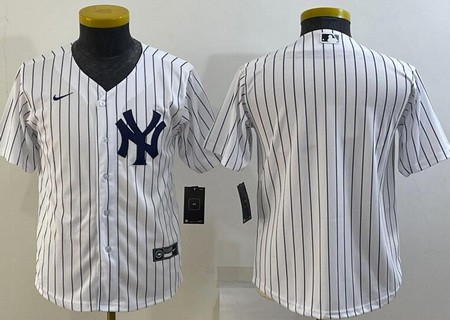 Youth New York Yankees Blank White Cool Base Jersey