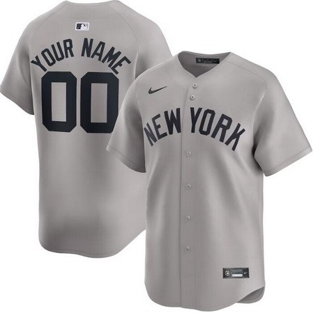 Youth New York Yankees Customized Gray Limited Jersey