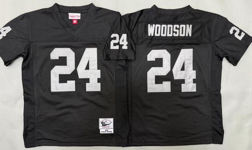 Youth Oakland Raiders #24 Charles Woodson Black 1998 Throwback Jersey