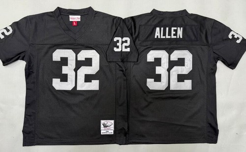 Youth Oakland Raiders #32 Marcus Allen Black 1984 Throwback Jersey
