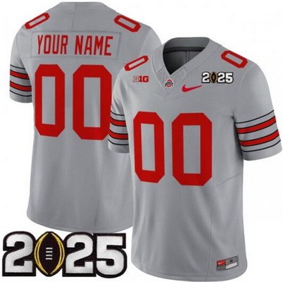 Youth Ohio State Buckeyes Customized Limited Gray 2025 Finals FUSE College Football Jersey