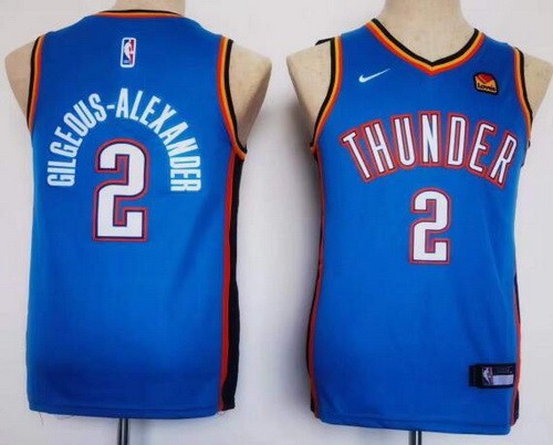 Youth Oklahoma City Thunder #2 Shai Gilgeous Alexander Blue Icon Sponsor Swingman Jersey