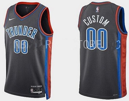 Youth Oklahoma City Thunder Customized Black 2022 City Icon Swingman Jersey