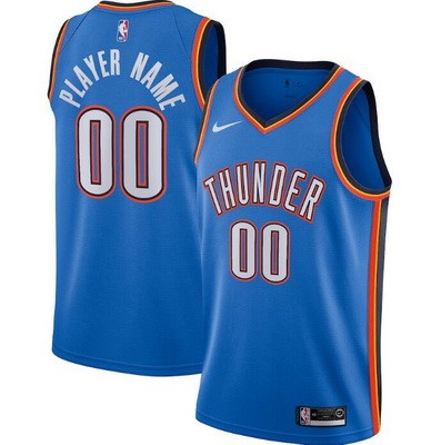 Youth Oklahoma City Thunder Customized Blue Stitched Swingman Jersey