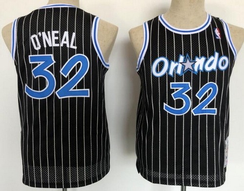 Youth Orlando Magic #32 Shaquille O'Neal Black 1994 Throwback Swingman Jersey