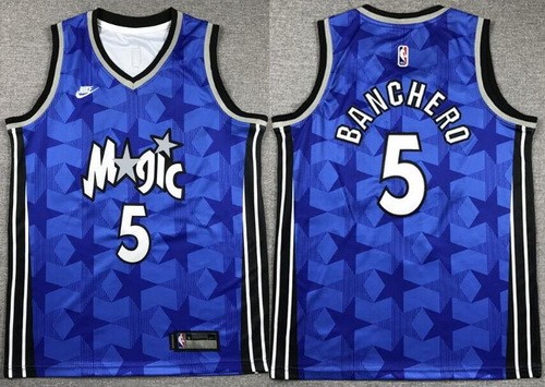 Youth Orlando Magic #5 Paolo Banchero Blue Classic Icon Swingman Jersey