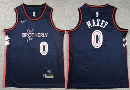 Youth Philadelphia 76ers #0 Tyrese Maxey Navy 2023 City Icon Swingman Jersey