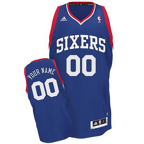 Youth Philadelphia 76ers Customized Blue Swingman Adidas Jersey