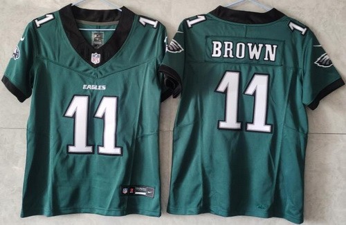 Youth Philadelphia Eagles #11 AJ Brown Limited Green FUSE Vapor Jersey