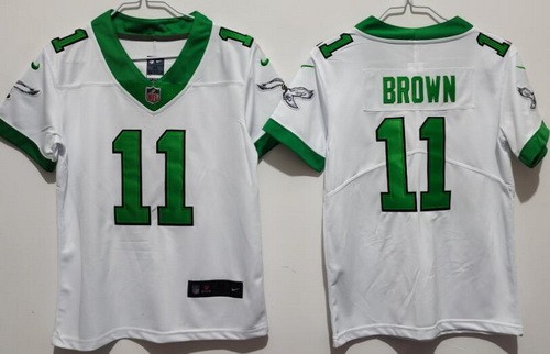 Youth Philadelphia Eagles #11 AJ Brown Limited White Alternate Vapor Jersey