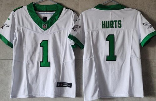 Youth Philadelphia Eagles #1 Jalen Hurts Limited White Alternate FUSE Vapor Jersey