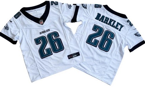 Youth Philadelphia Eagles #26 Saquon Barkley Limited White FUSE Vapor Jersey