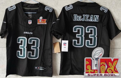 Youth Philadelphia Eagles #33 Cooper DeJean Limited Black Fashion Super Bowl LIX FUSE Vapor Jersey