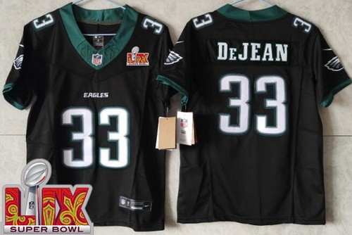 Youth Philadelphia Eagles #33 Cooper DeJean Limited Black Super Bowl LIX FUSE Vapor Jersey