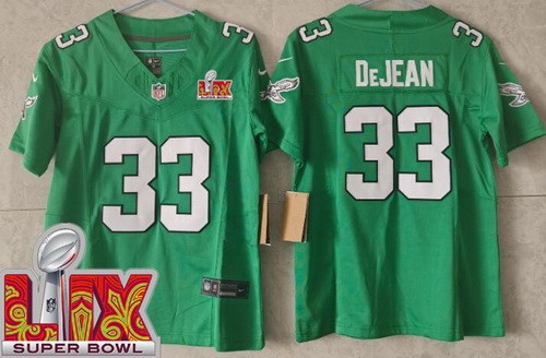 Youth Philadelphia Eagles #33 Cooper DeJean Limited Kelly Green Super Bowl LIX FUSE Vapor Jersey