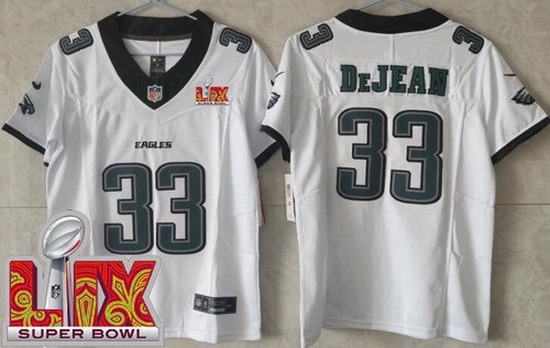 Youth Philadelphia Eagles #33 Cooper DeJean Limited White Super Bowl LIX FUSE Vapor Jersey