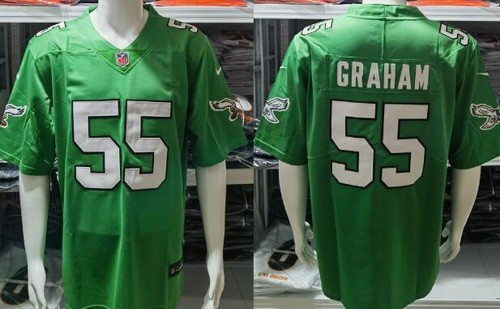 Youth Philadelphia Eagles #55 Brandon Graham Limited Kelly Green Vapor Jersey