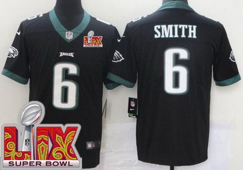 Youth Philadelphia Eagles #6 DeVonta Smith Limited Black Super Bowl LIX Vapor Jersey