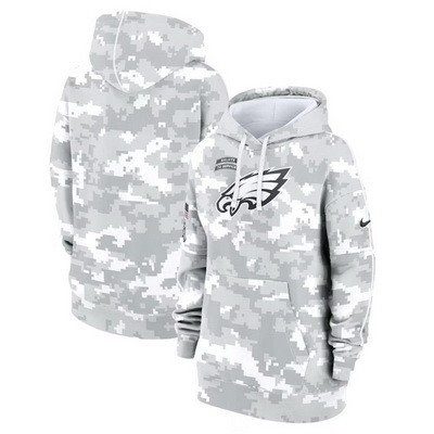 Youth Philadelphia Eagles Arctic Camo 2024 Salute to Service Club Fleece Pullover Hoodie