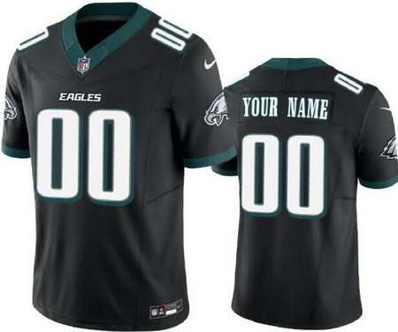 Youth Philadelphia Eagles Customized Limited Black 2024 New Logo FUSE Vapor Jersey