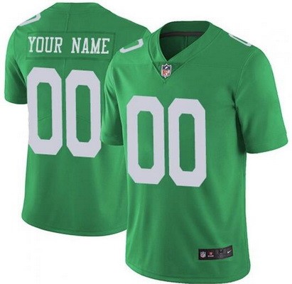 Youth Philadelphia Eagles Customized Limited Green Rush Color Jersey