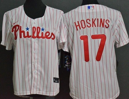 Youth Philadelphia Phillies #17 Rhys Hoskins White Cool Base Jersey