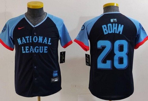 Youth Philadelphia Phillies #28 Alec Bohm Navy 2024 All Star Limited Jersey