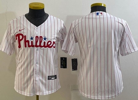 Youth Philadelphia Phillies Blank White Cool Base Jersey