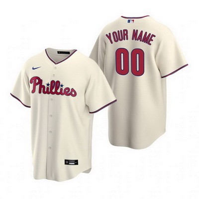 Youth Philadelphia Phillies Customized Cream Alternate 2020 Cool Base Jersey