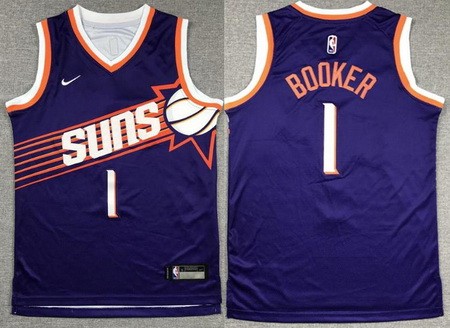 Youth Phoenix Suns #1 Devin Booker Purple Icon Swingman Jersey