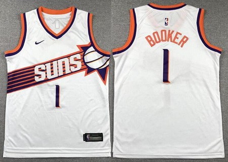 Youth Phoenix Suns #1 Devin Booker White Icon Swingman Jersey