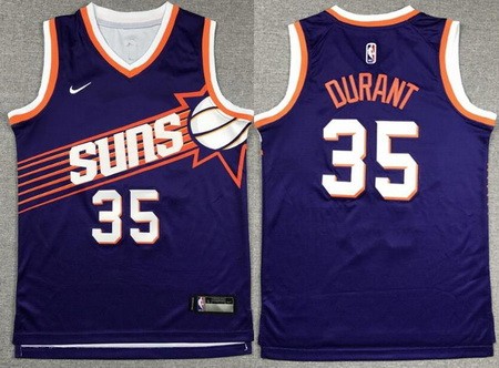 Youth Phoenix Suns #35 Kevin Durant Purple Icon Swingman Jersey