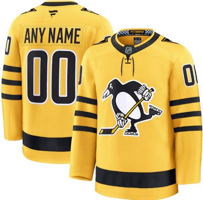 Youth Pittsburgh Penguins Custom Yellow Alternate Authentic Jersey