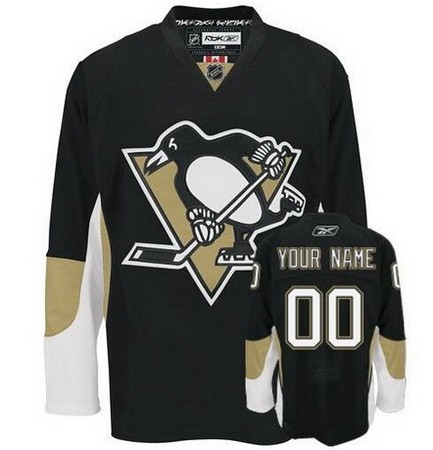 Youth Pittsburgh Penguins Customized Black Reebok Authentic Jersey