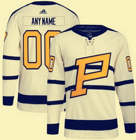 Youth Pittsburgh Penguins Customized Cream 2023 Winter Classic Authentic Jersey