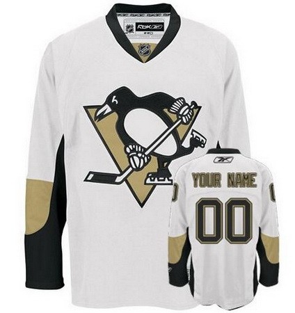 Youth Pittsburgh Penguins Customized White Reebok Authentic Jersey