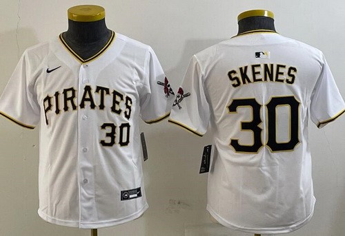 Youth Pittsburgh Pirates #30 Paul Skenes White Limited Jersey