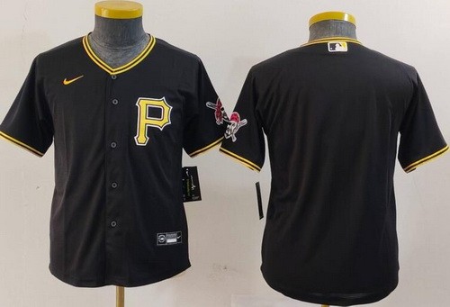 Youth Pittsburgh Pirates Blank Black Cool Base Jersey