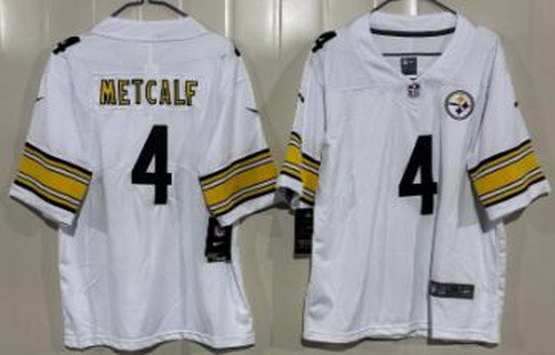 Youth Pittsburgh Steelers #4 DK Metcalf Limited White Vapor Jersey