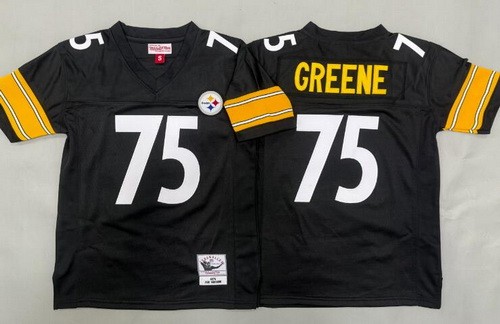 Youth Pittsburgh Steelers #75 Joe Greene Black Throwback Jersey