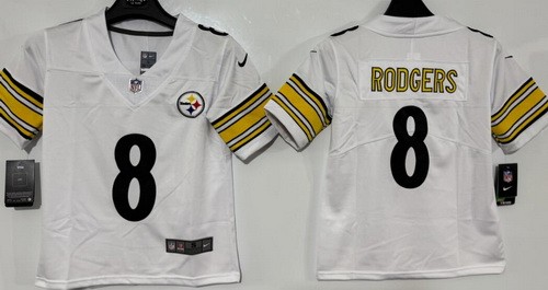 Youth Pittsburgh Steelers #8 Aaron Rodgers Limited White Vapor Jersey