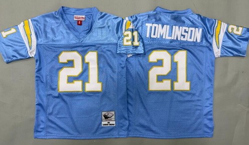 Youth San Diego Chargers #21 LaDainian Tomlinson Light Blue Throwback Jersey