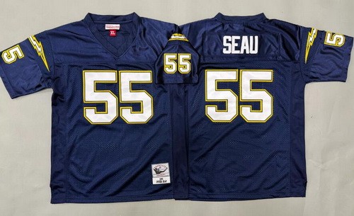 Youth San Diego Chargers #55 Junior Seau Navy Throwback Jersey